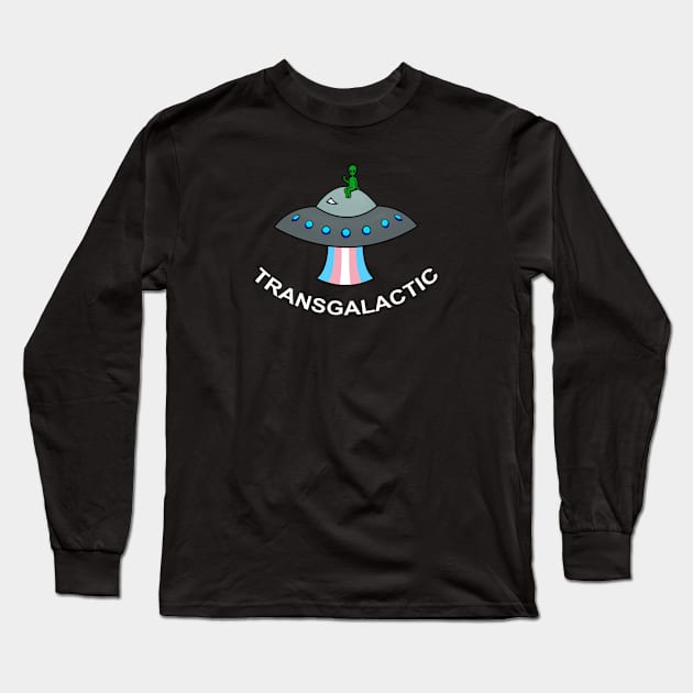 Transgalactic Trans Pride Alien Long Sleeve T-Shirt by MythicalPride